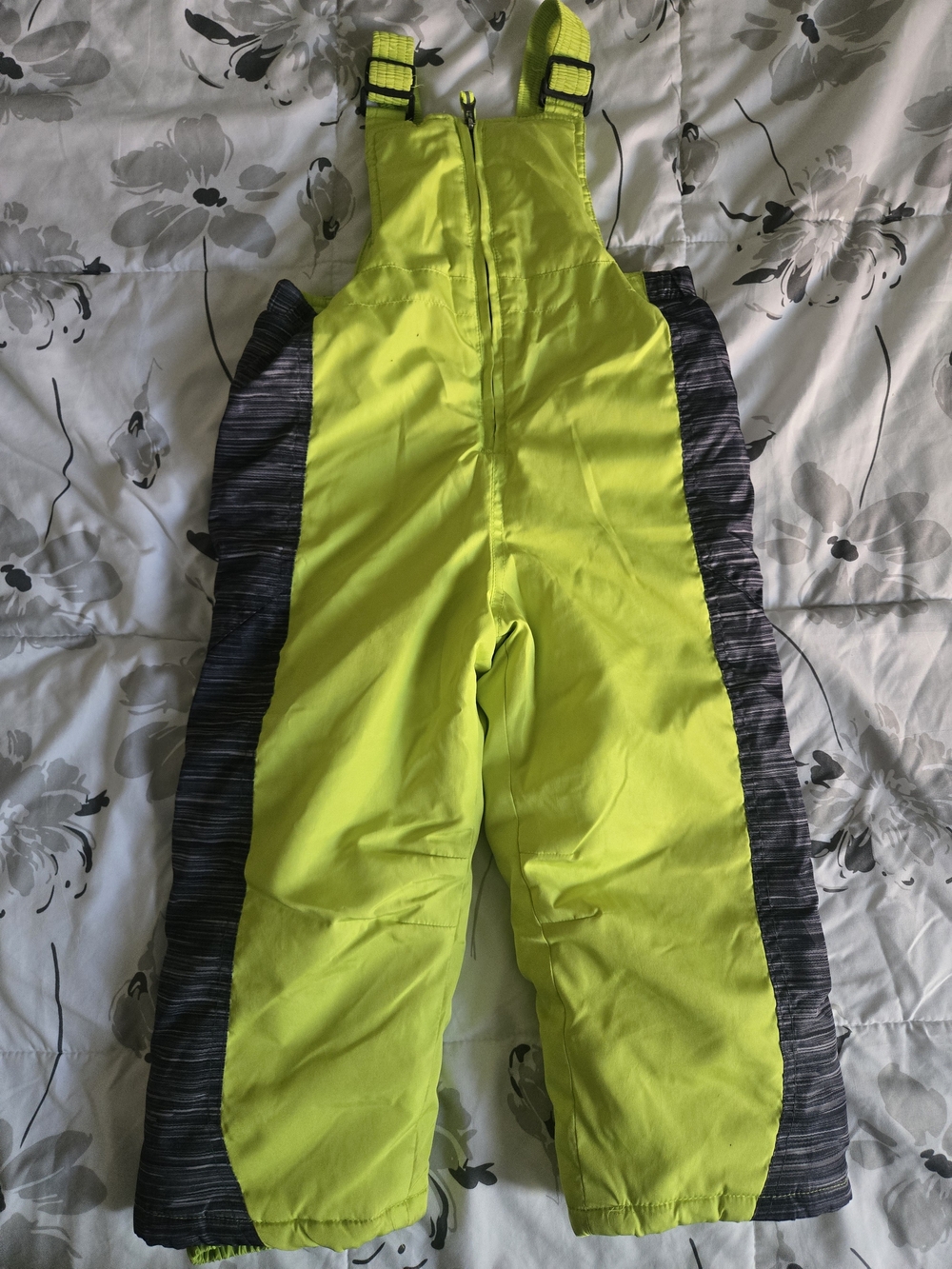 AQ/AQ Neon Yellow and Black Kids Snow Bib Overalls